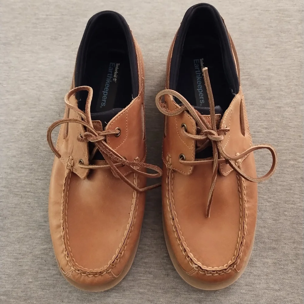 Men's Timberland Earthkeepers Tan Boat Shoes Size 10 M
